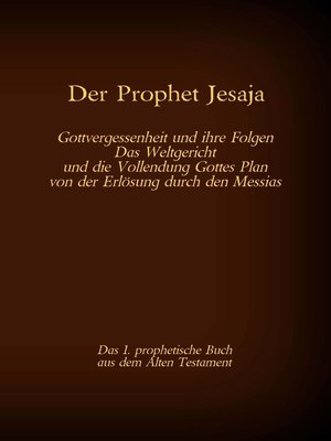 cover image of Der Prophet Jesaja, das 1. prophetische Buch aus dem Alten Testament der Bibel
